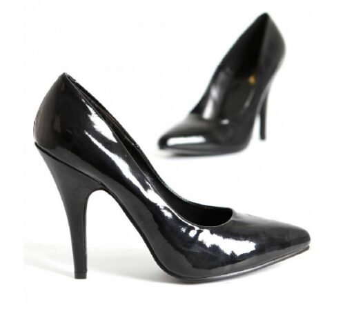 Zapatos de salón de vinilo negro